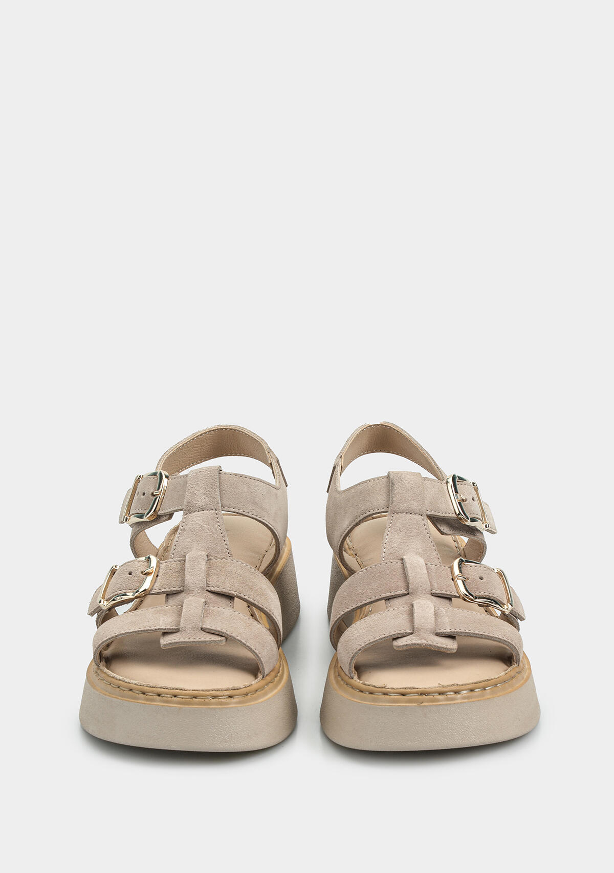 Kum Deri Kadın Düz Sandalet