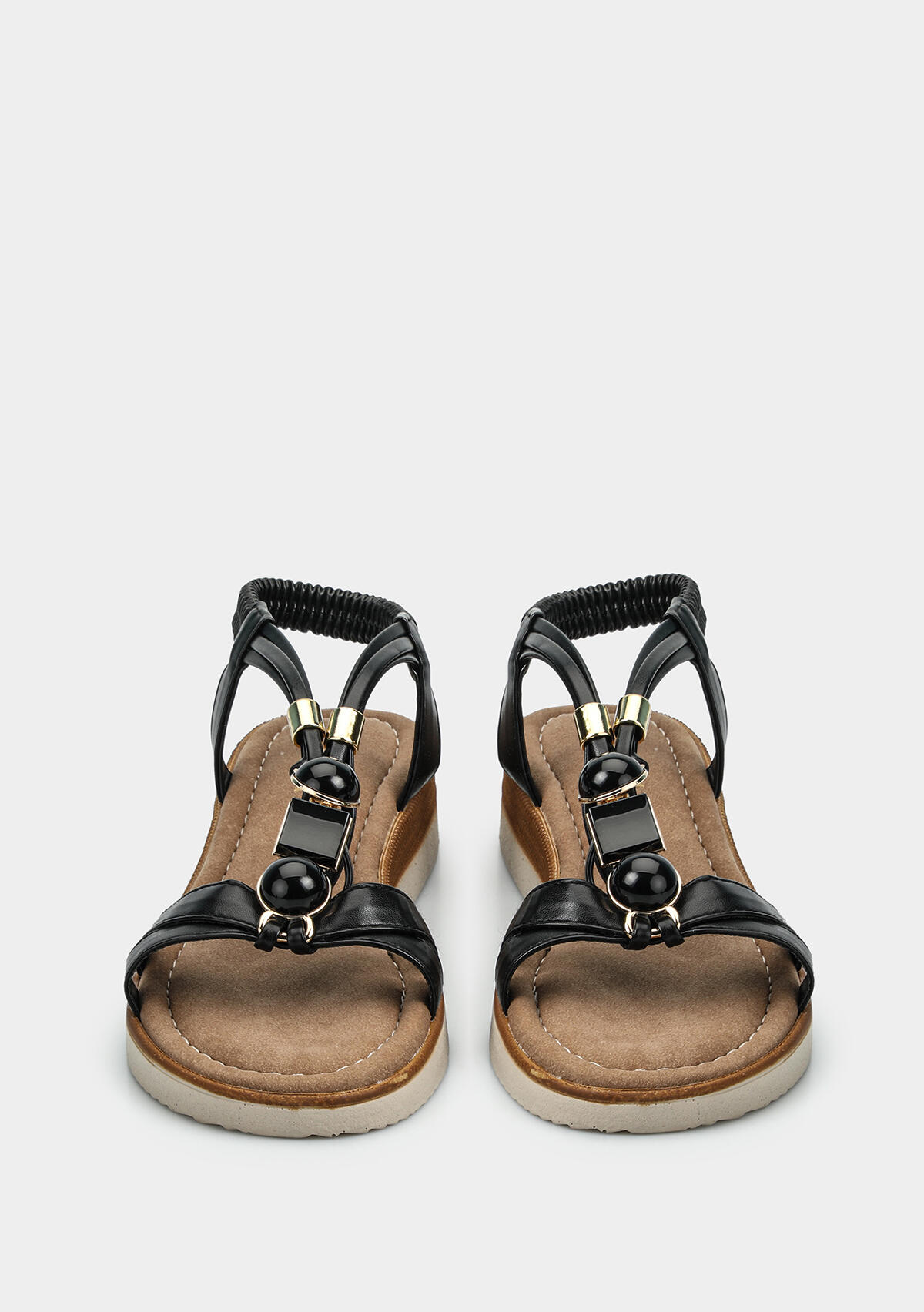 Siyah Kadın Düz Sandalet