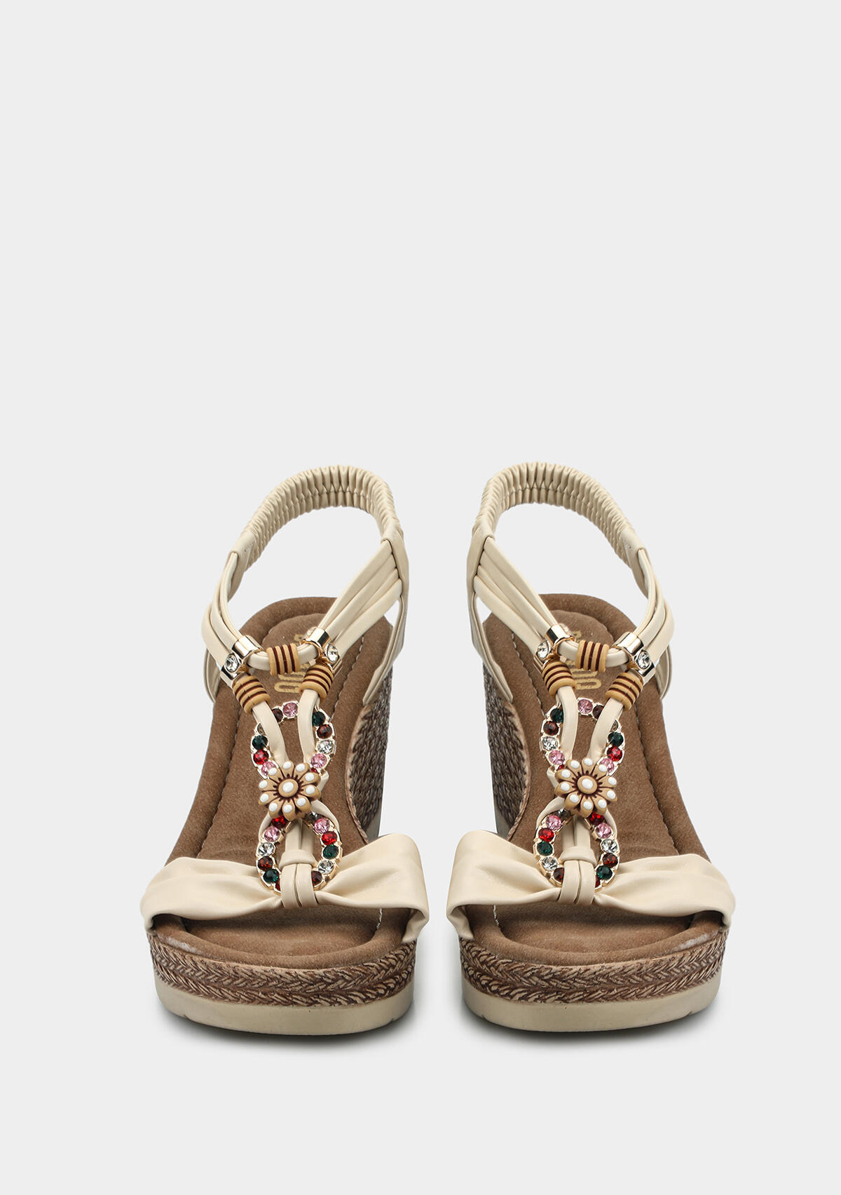 Ekru Kadın Topuklu Sandalet