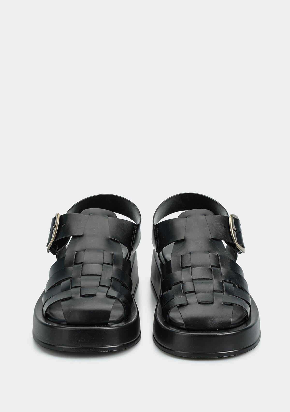 Siyah Kadın Düz Sandalet