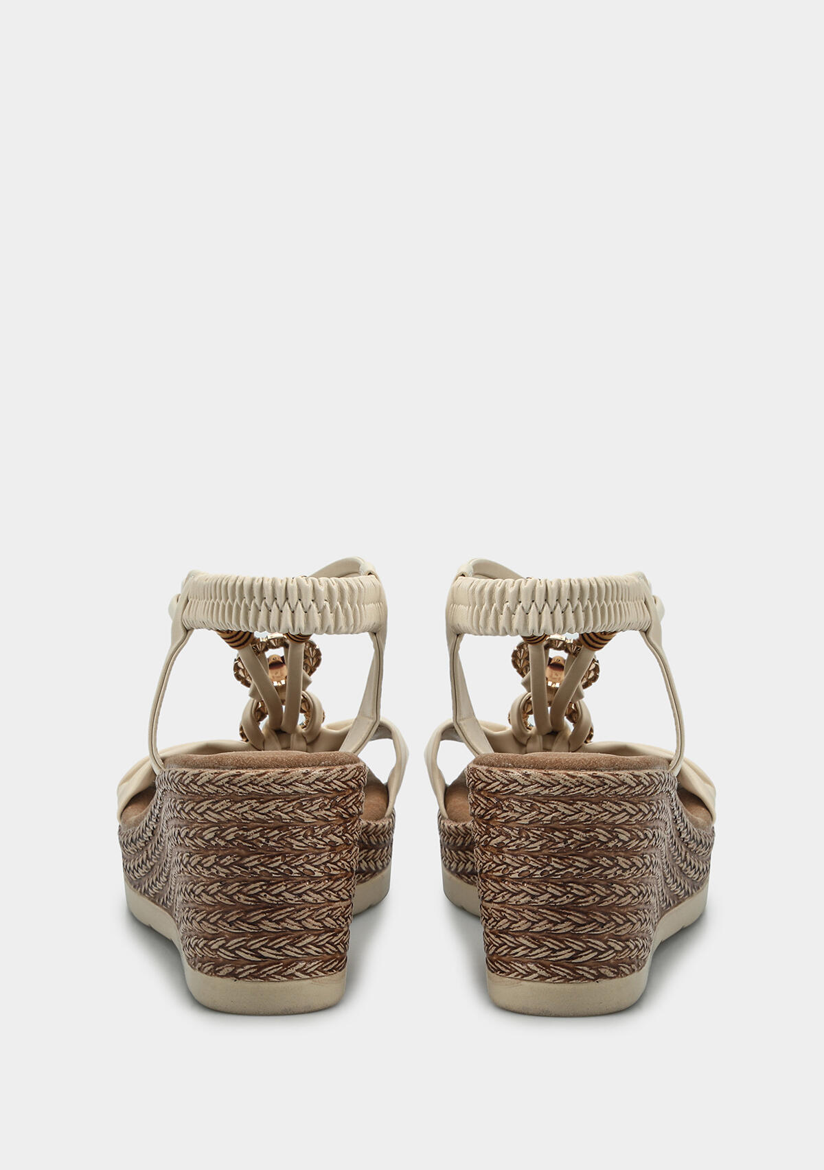 Ekru Kadın Topuklu Sandalet