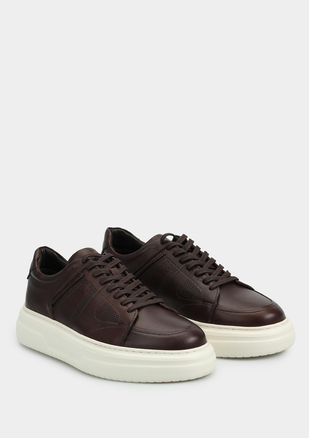 Kahve Deri Erkek Sneaker