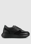 Siyah Deri Kadın Sneaker