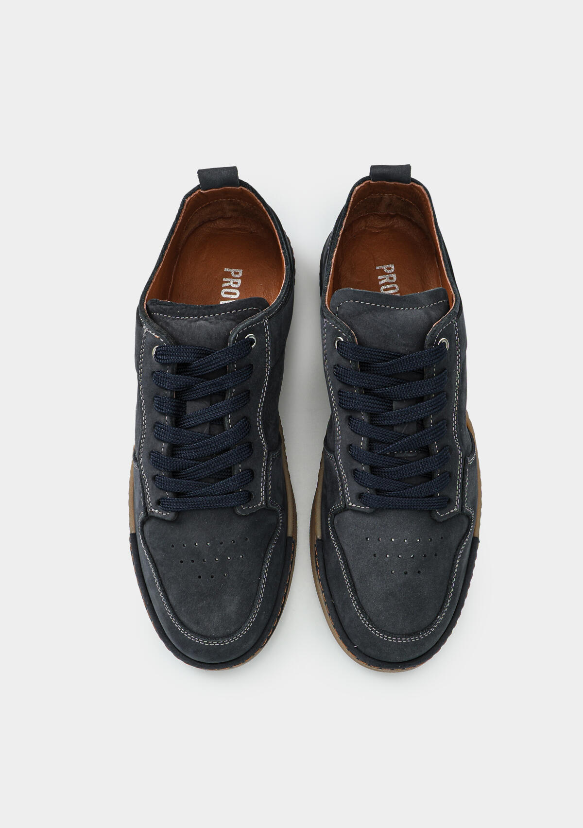 Lacivert Deri Erkek Sneaker