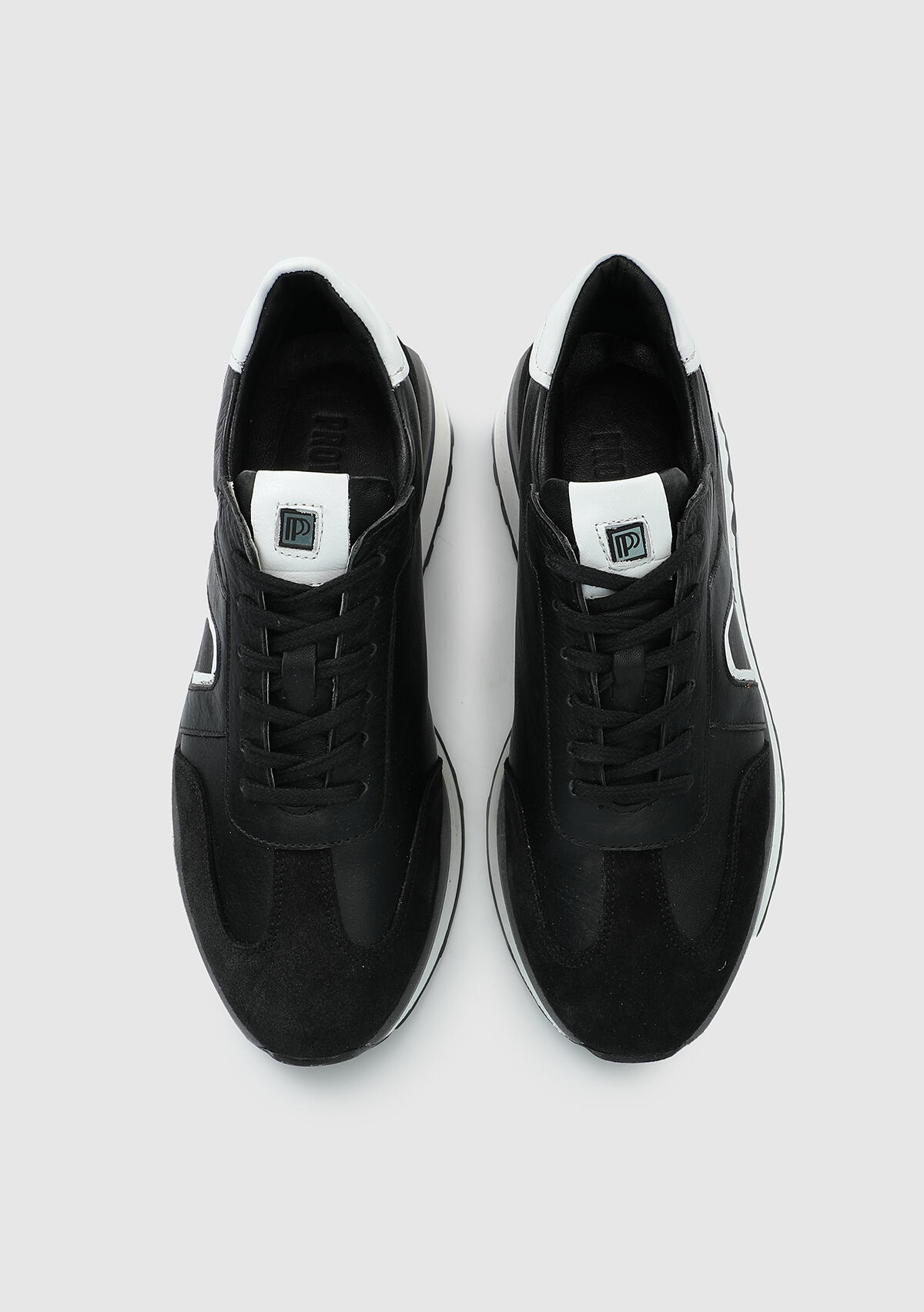 Siyah Deri Erkek Sneaker