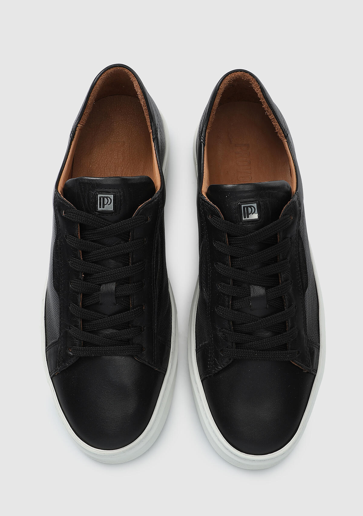 Siyah Deri Erkek Sneaker
