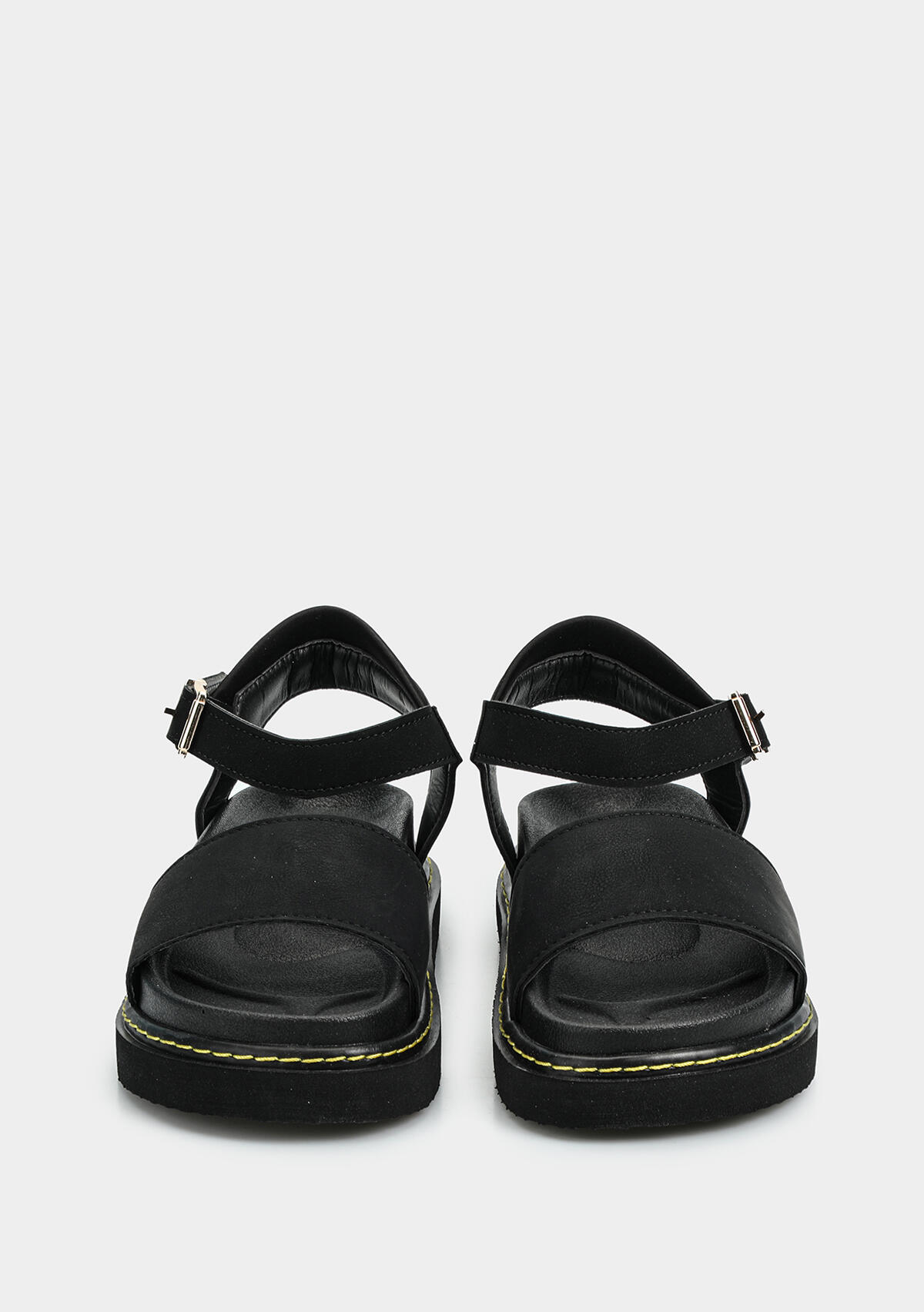 Siyah Kadın Düz Sandalet