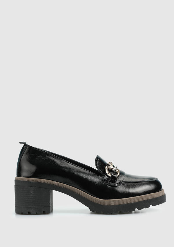 Siyah Deri Kadın Ayakkabı