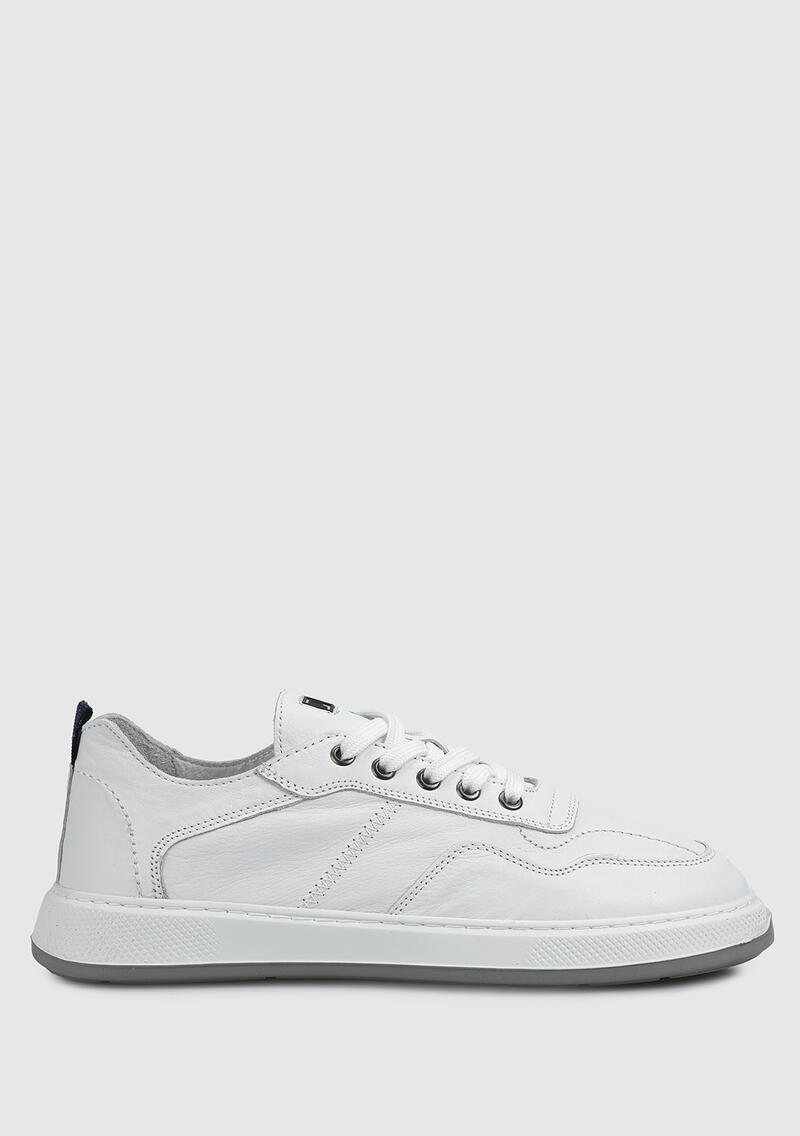 Beyaz Deri Erkek Sneaker