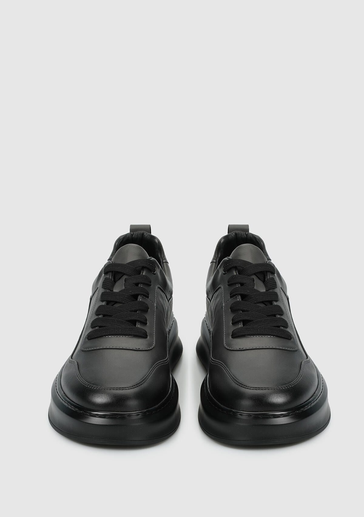 Gri Deri Erkek Sneaker