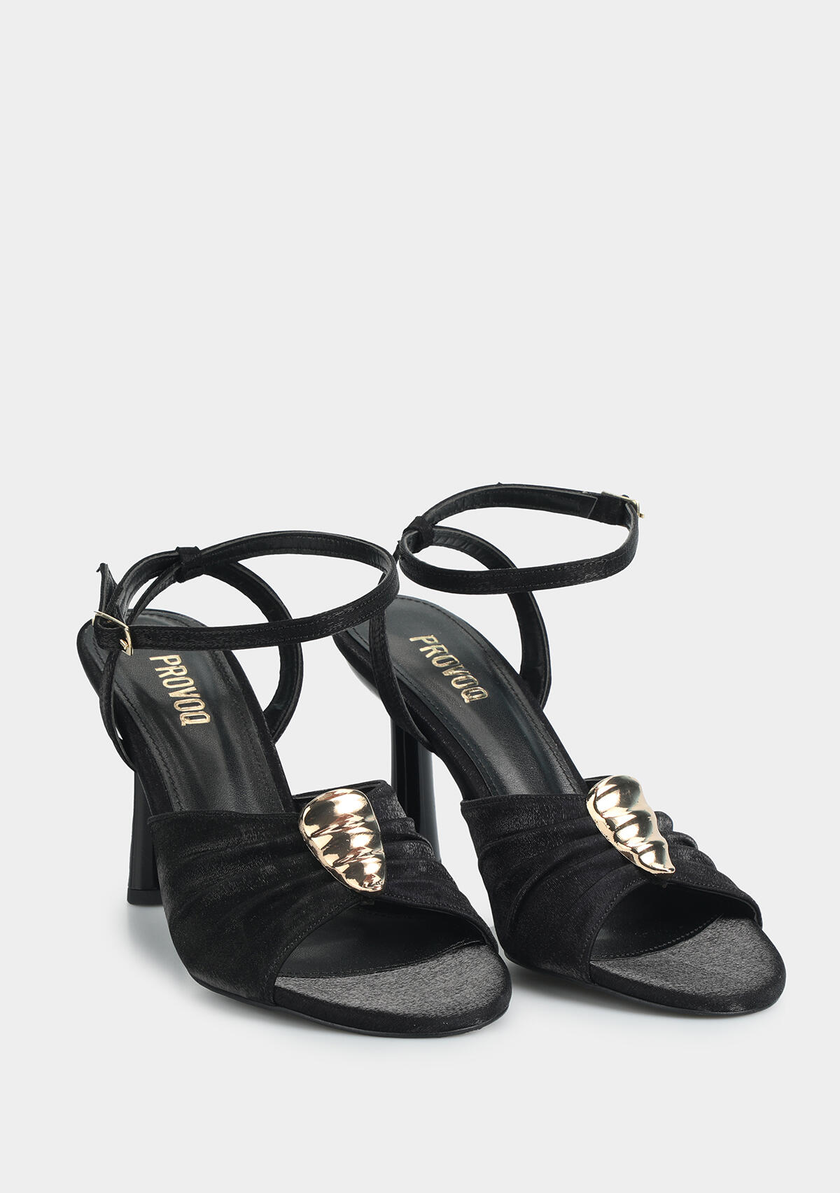 Siyah Kadın Topuklu Sandalet