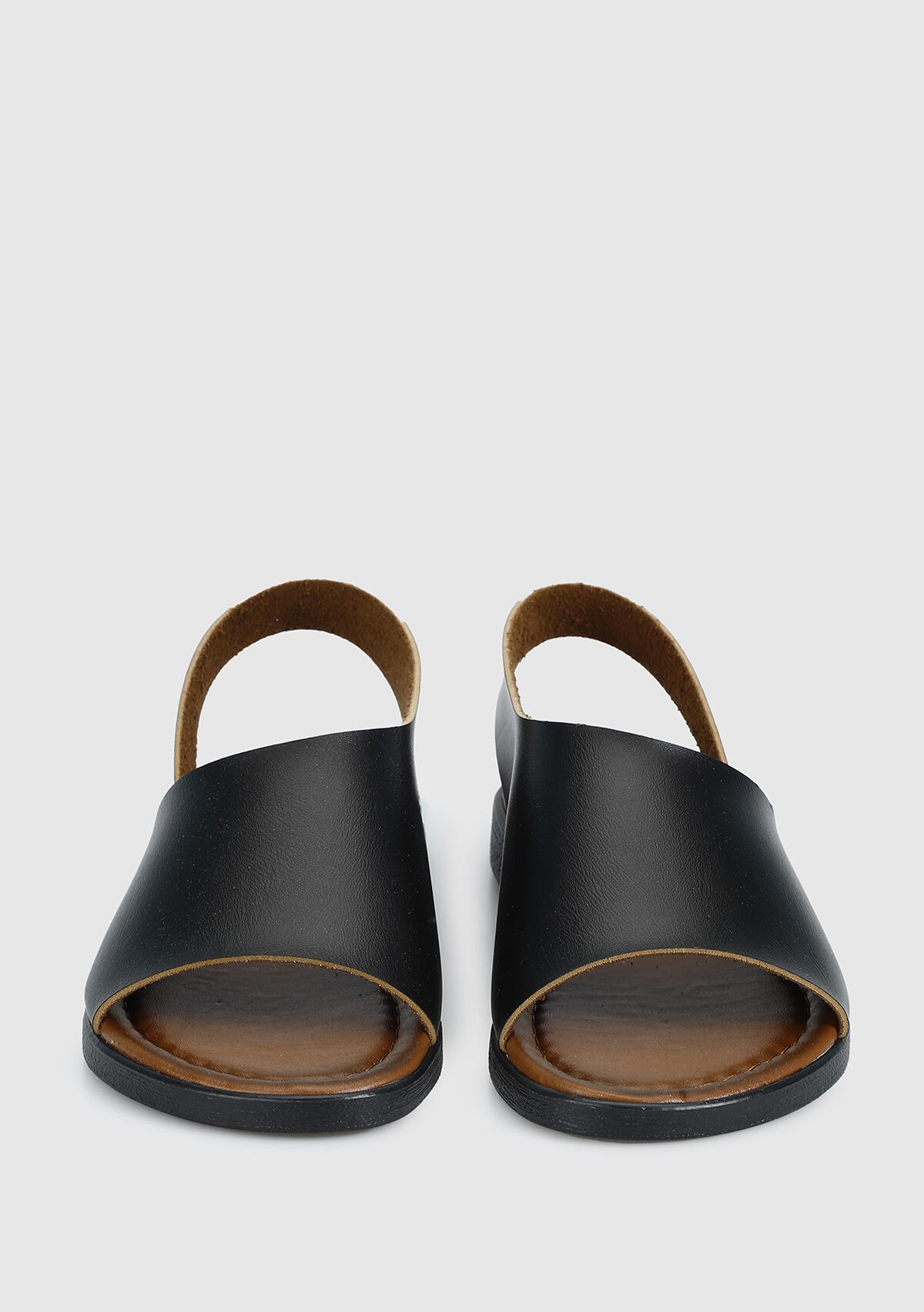 Siyah Kadın Düz Sandalet