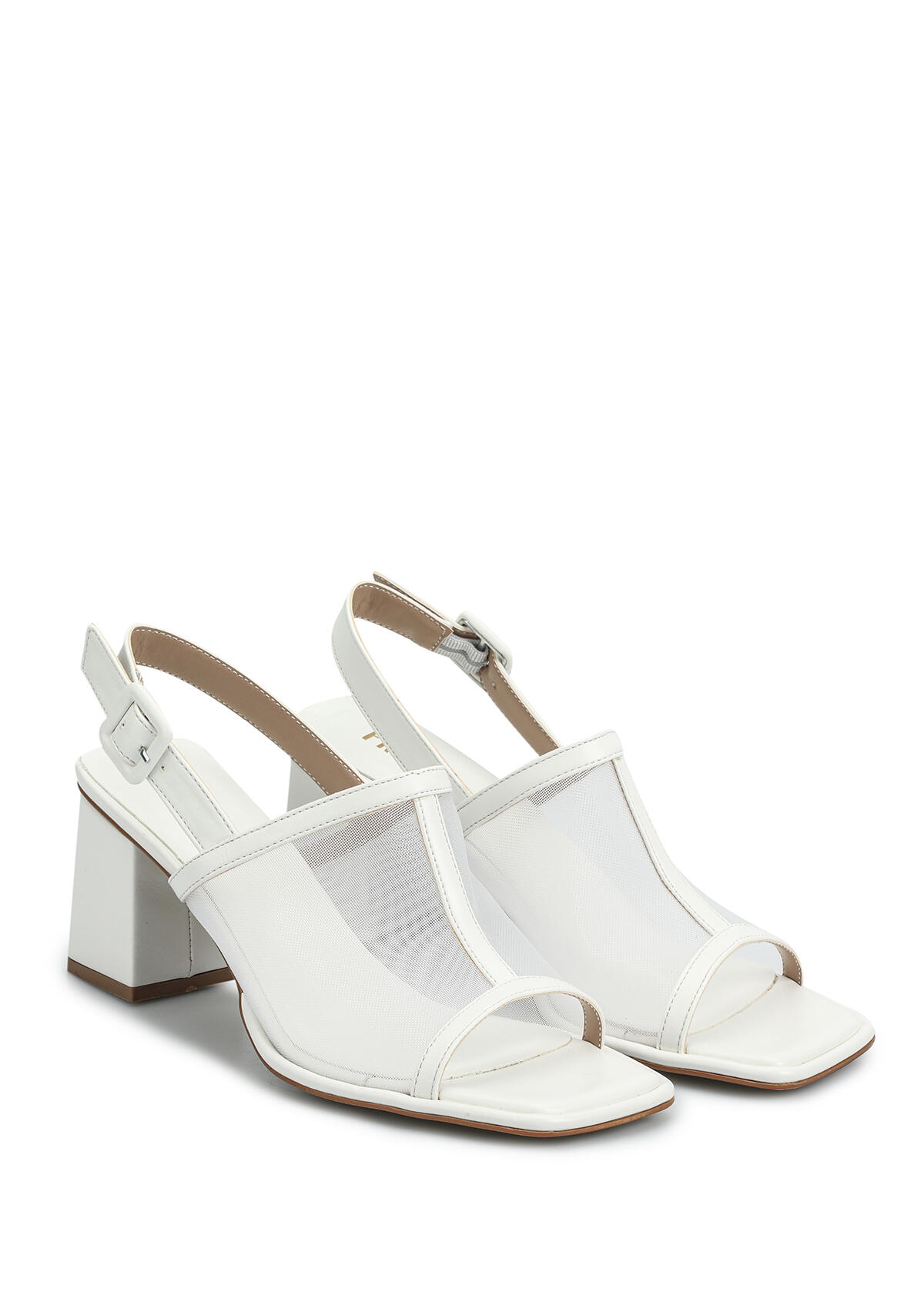 Beyaz Kadın Topuklu Sandalet