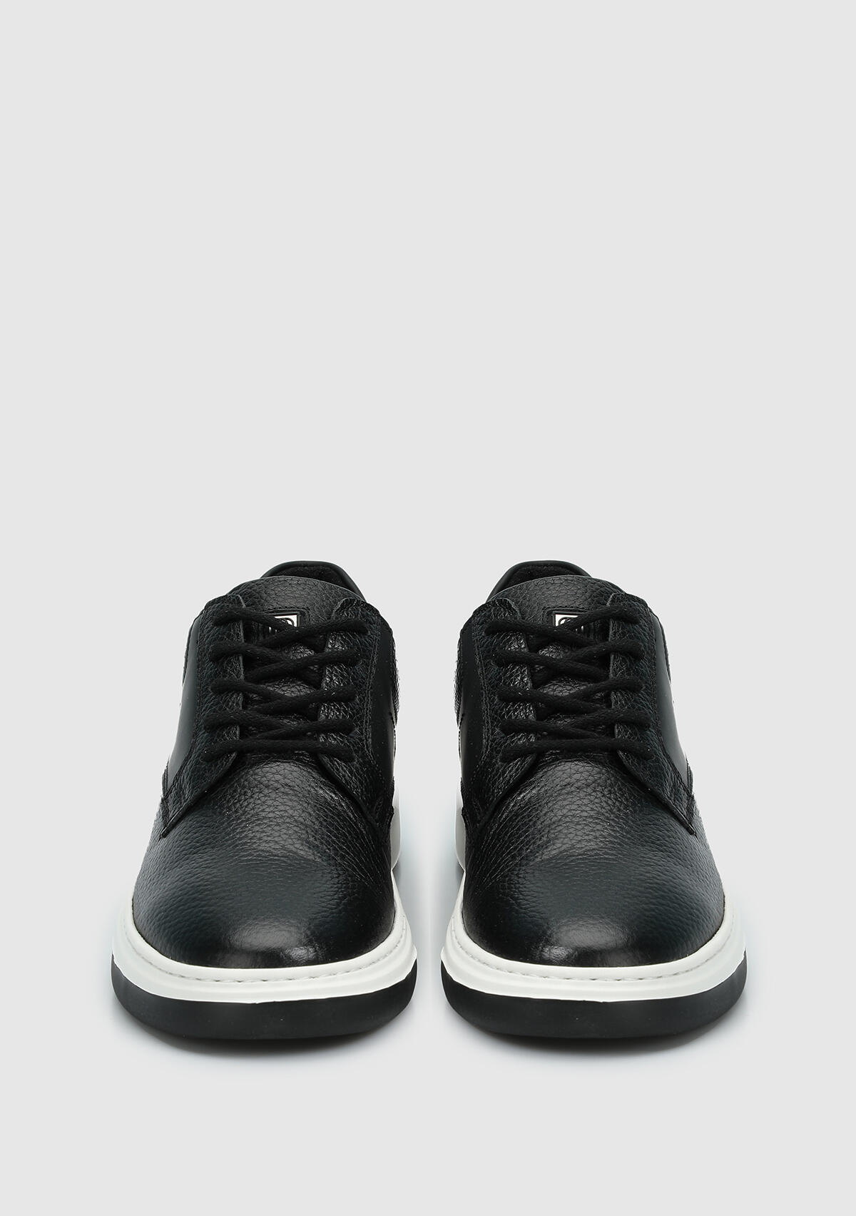 Siyah Deri Erkek Sneaker