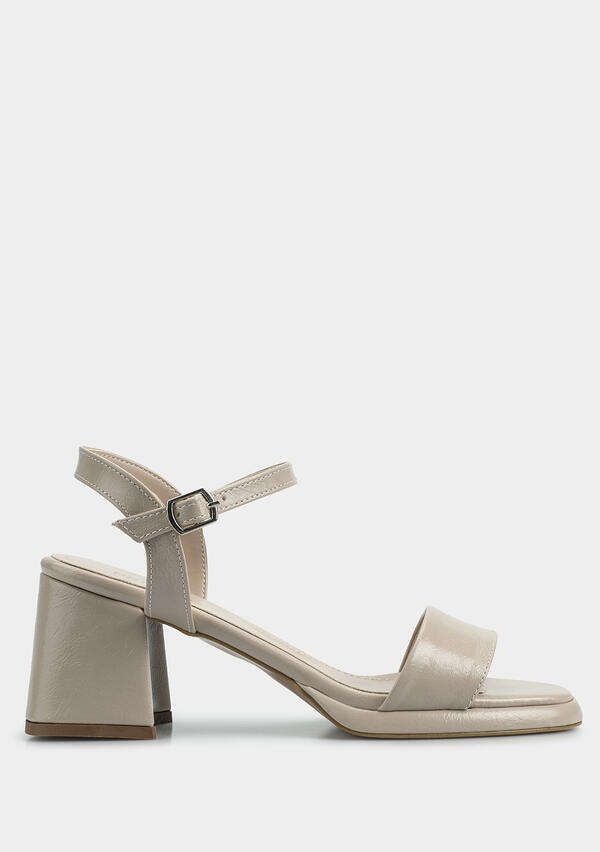 Bej Kadın Topuklu Sandalet