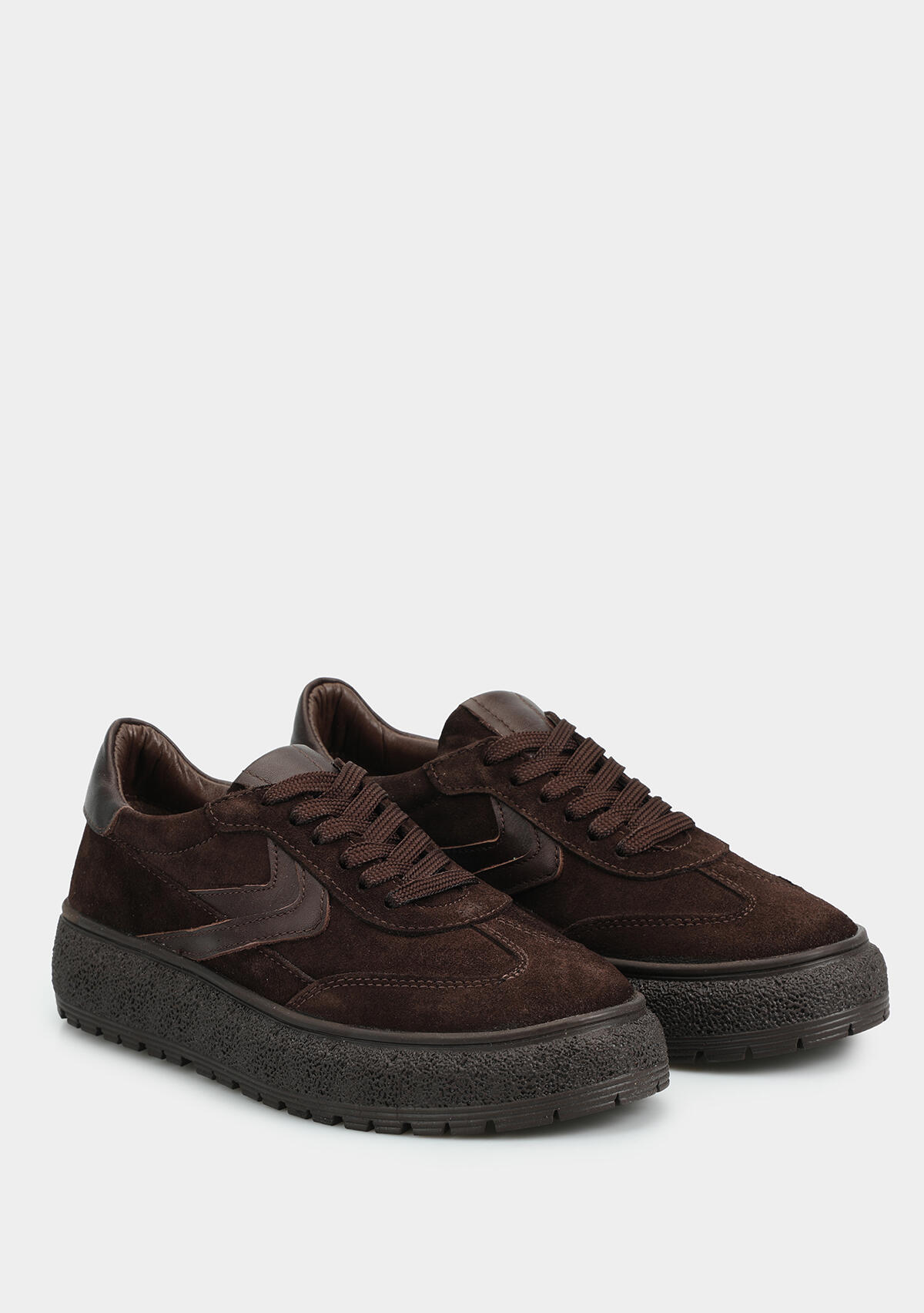 Kahve Deri Kadın Sneaker