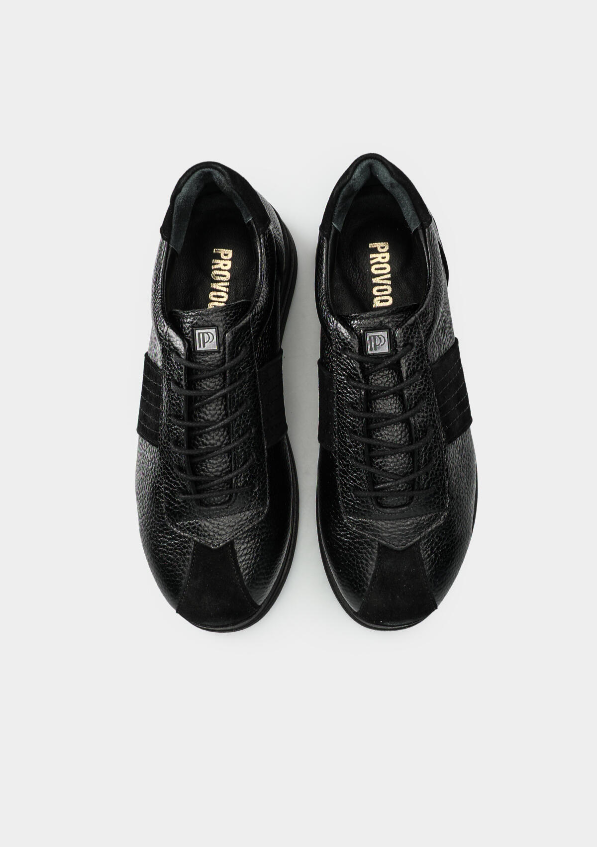 Siyah Deri Kadın Sneaker
