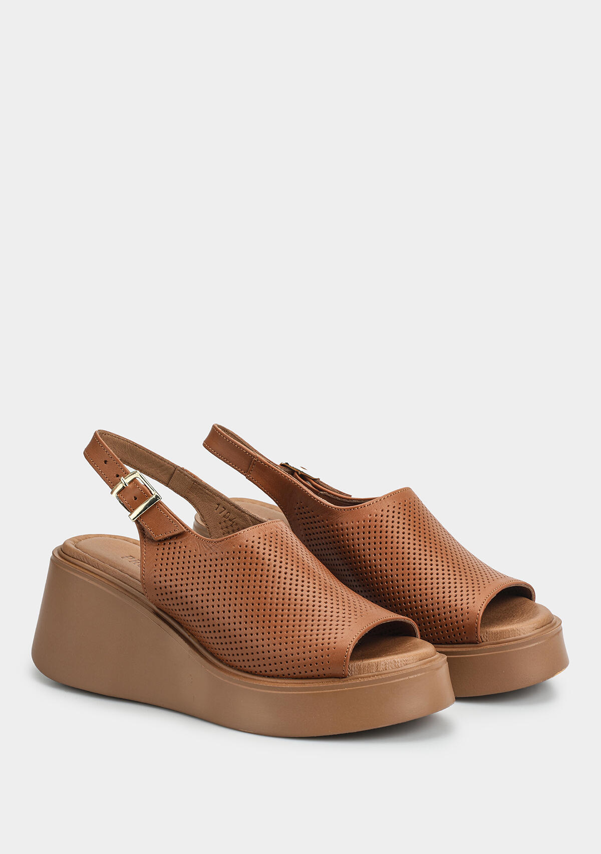 Taba Deri Kadın Topuklu Sandalet