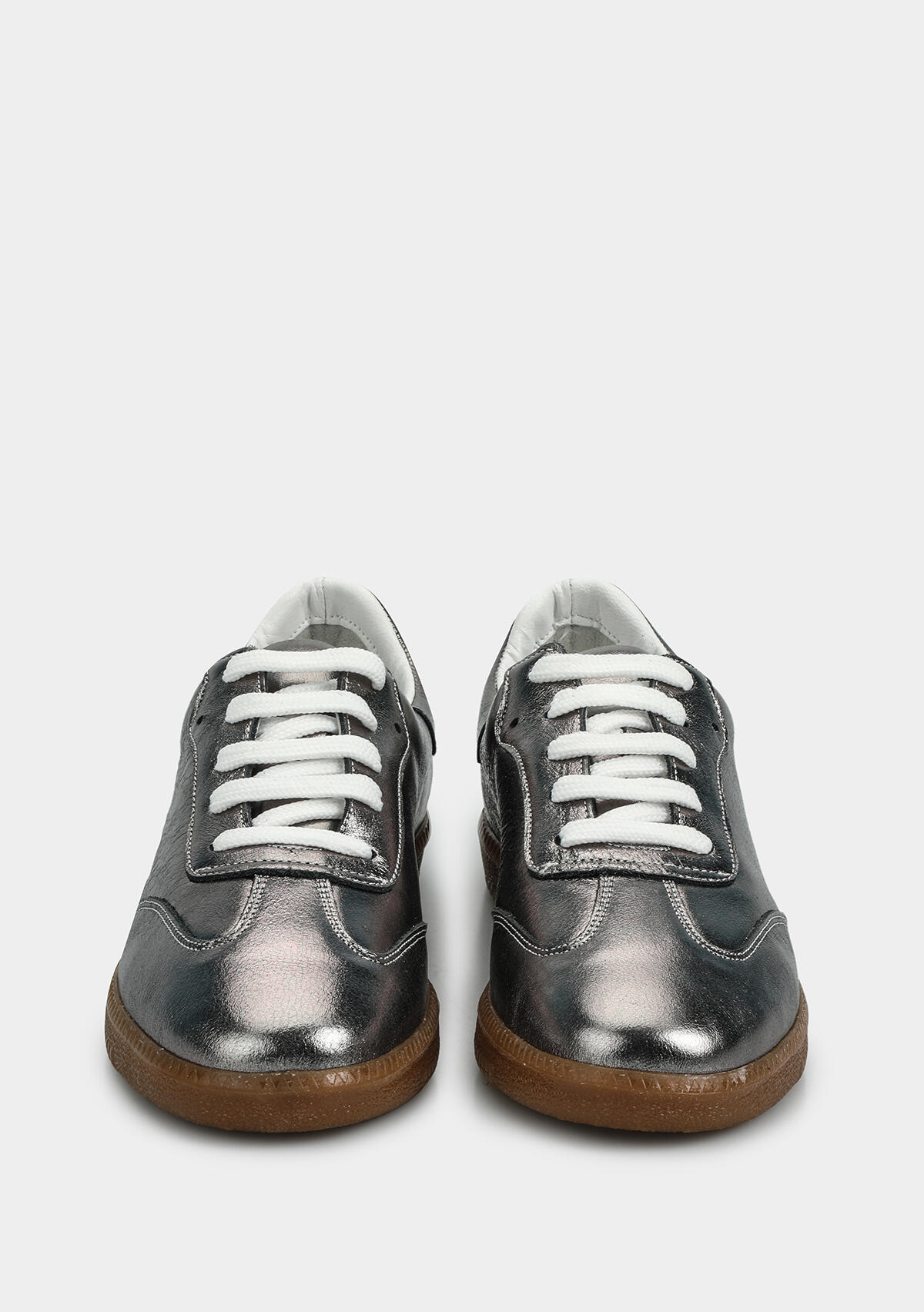 Antrasit Deri Kadın Sneaker