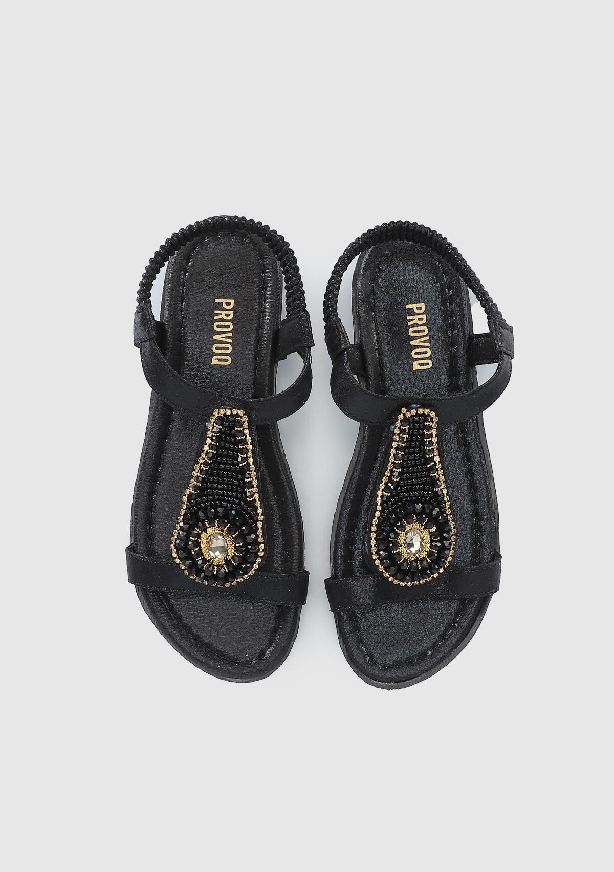 Siyah Kadın Düz Sandalet