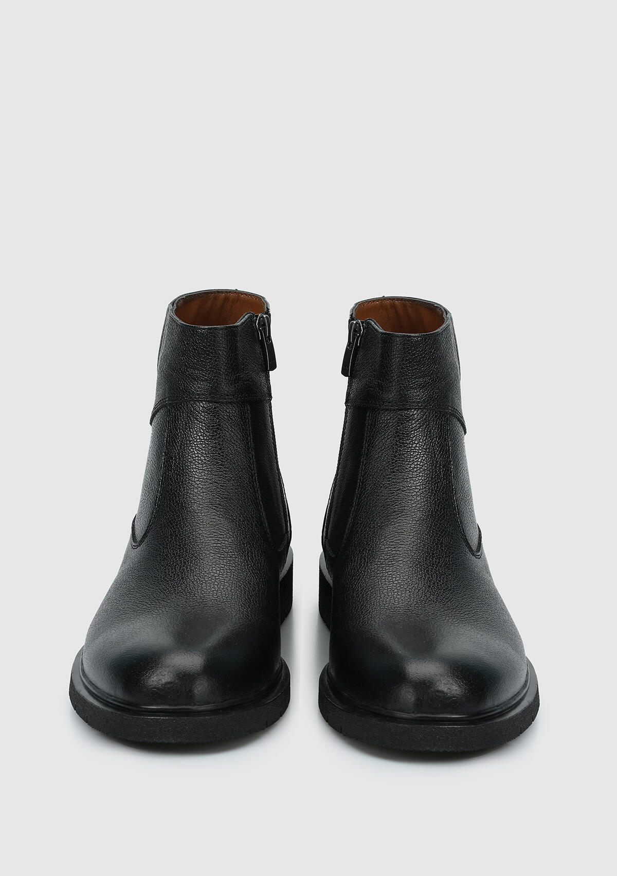 Siyah Deri Erkek Bot