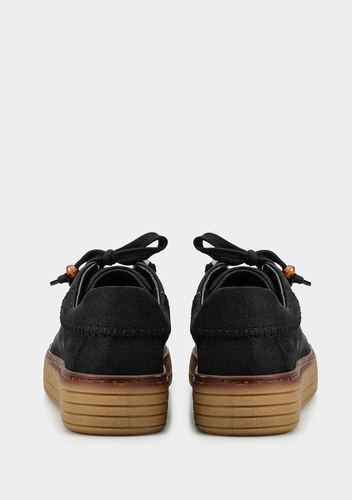 Siyah Deri Kadın Sneaker
