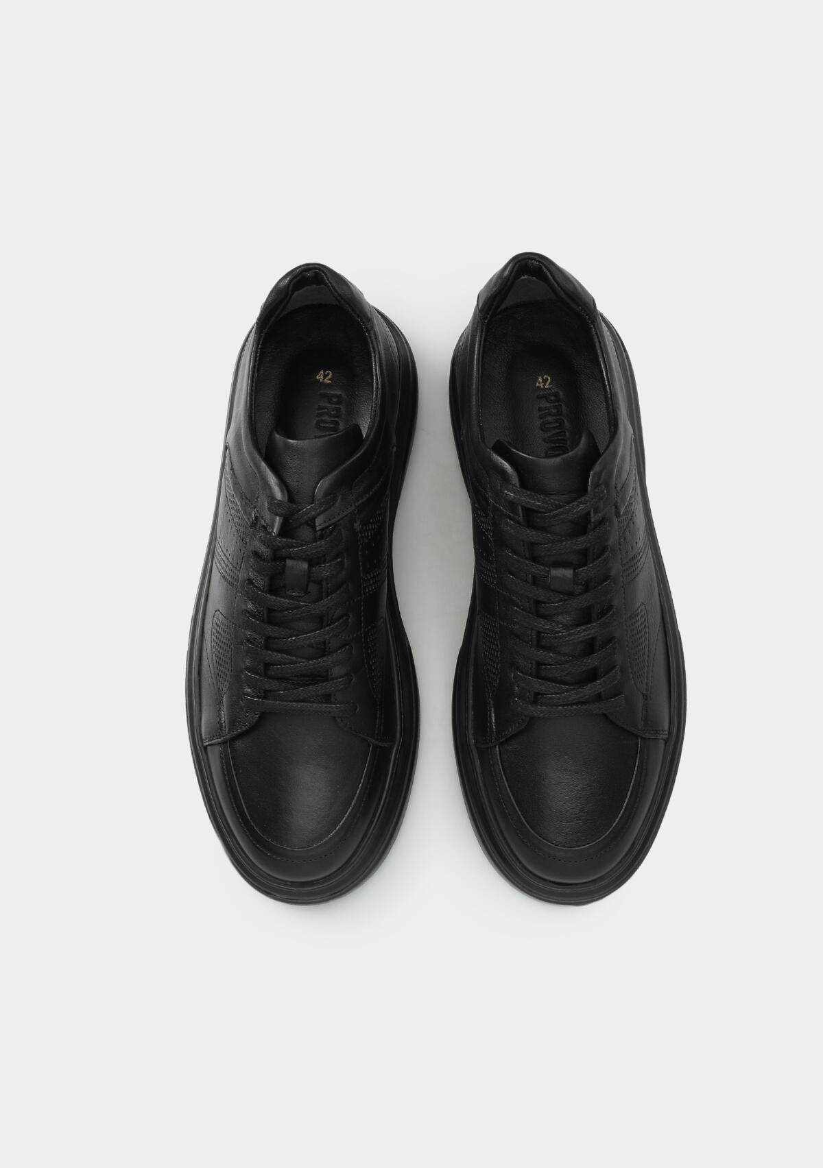 Siyah Deri Erkek Sneaker