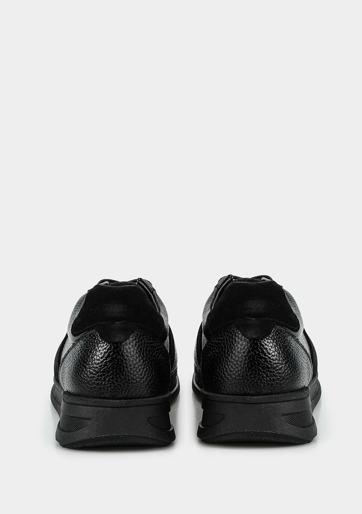 Siyah Deri Kadın Sneaker