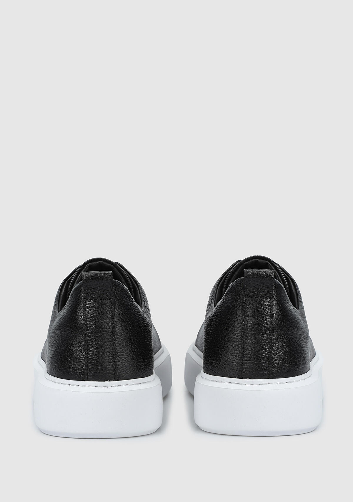 Siyah Deri Erkek Sneaker