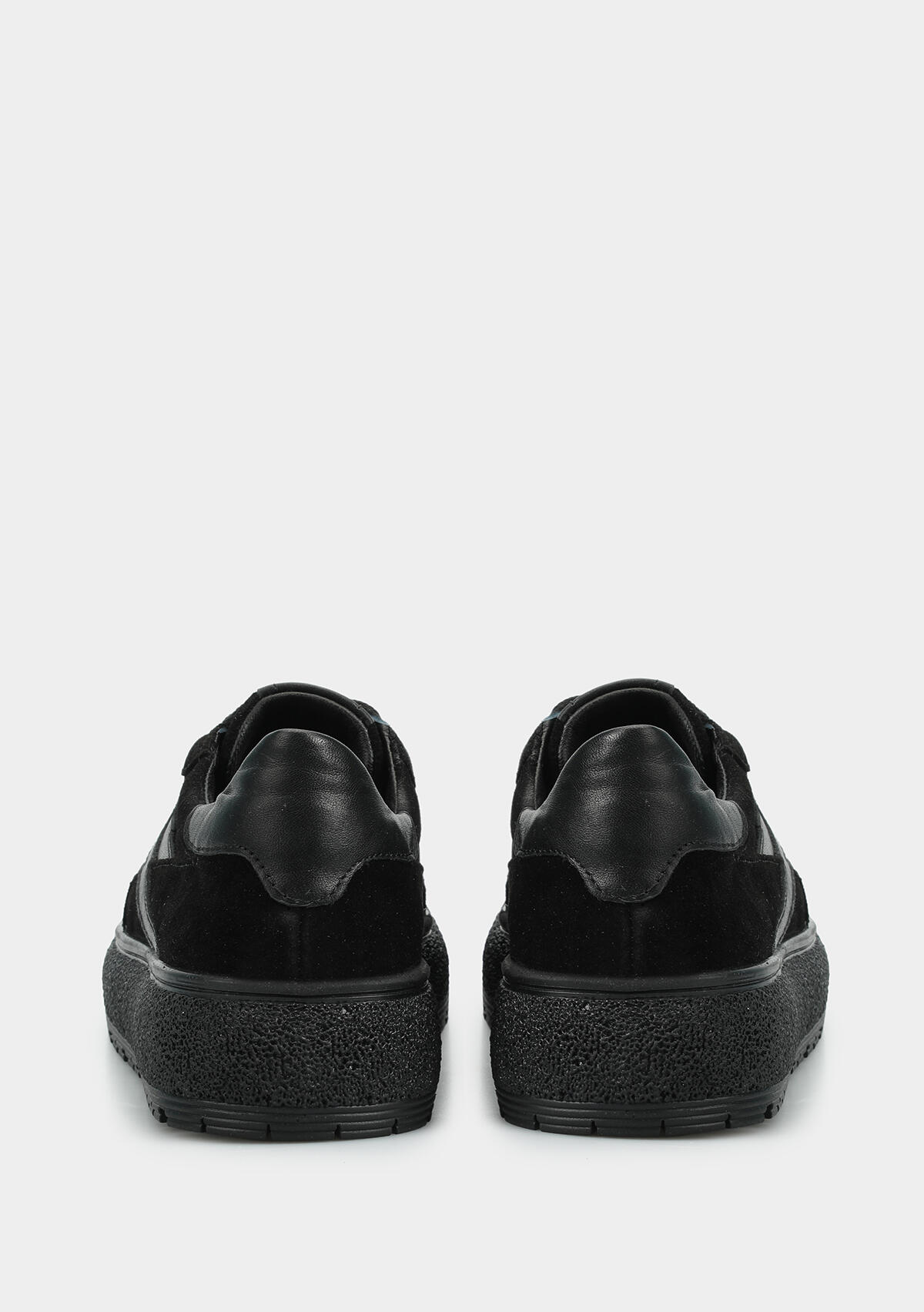 Siyah Deri Kadın Sneaker