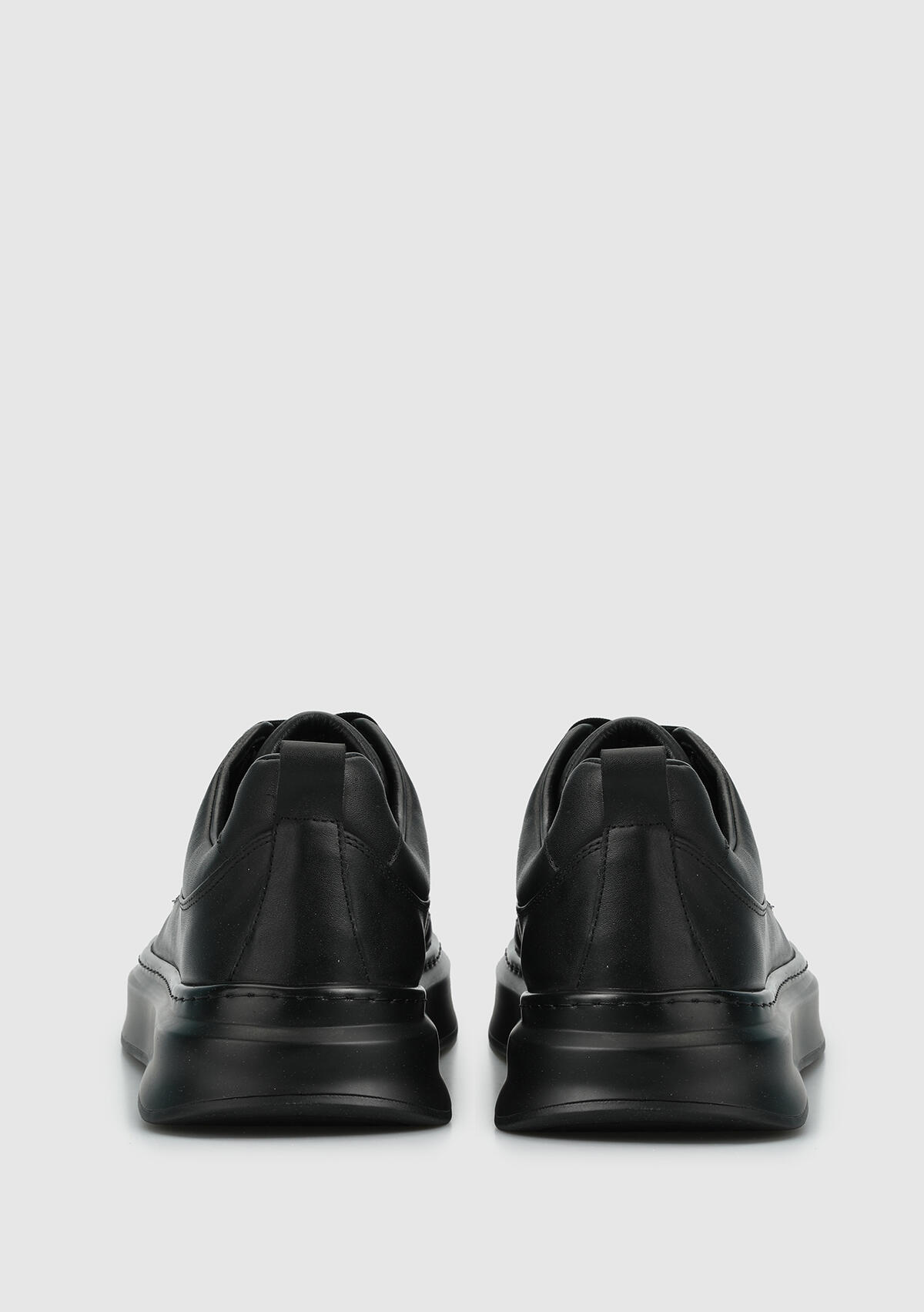 Siyah Deri Erkek Sneaker