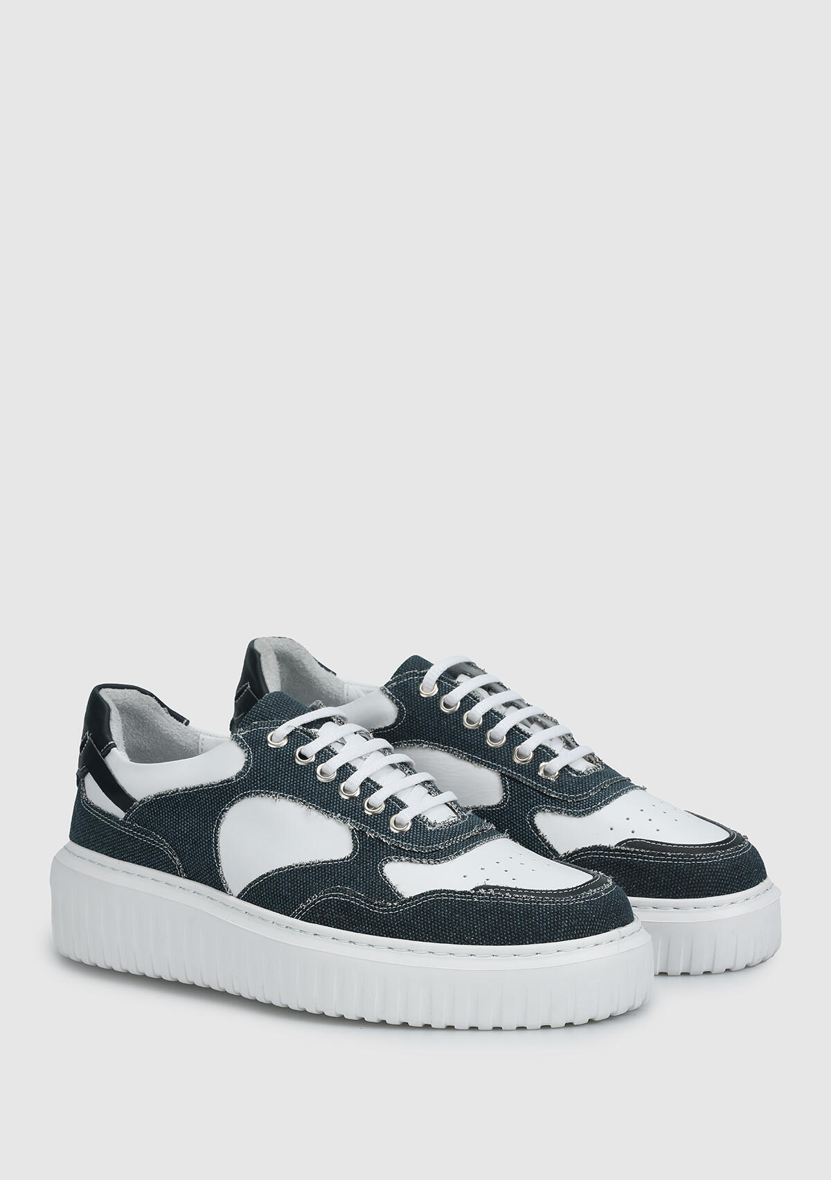 Mavi Deri Erkek Sneaker