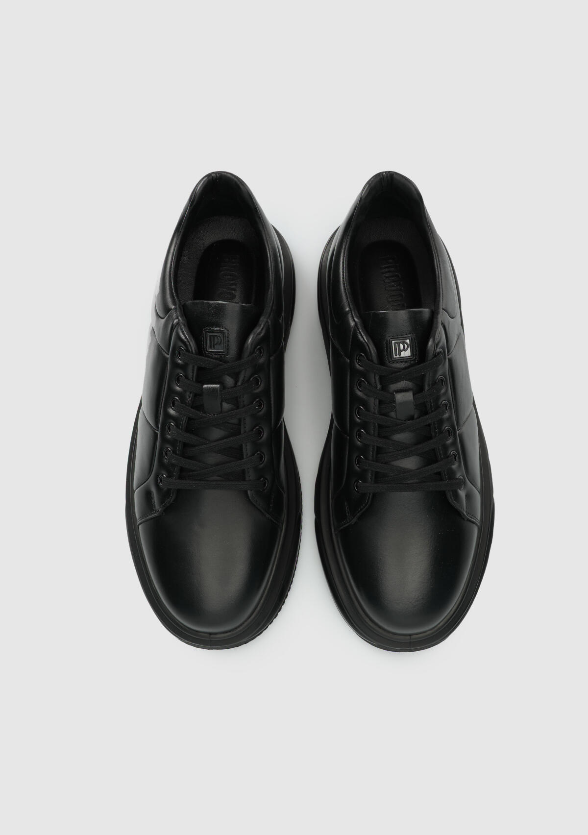 Siyah Deri Erkek Sneaker