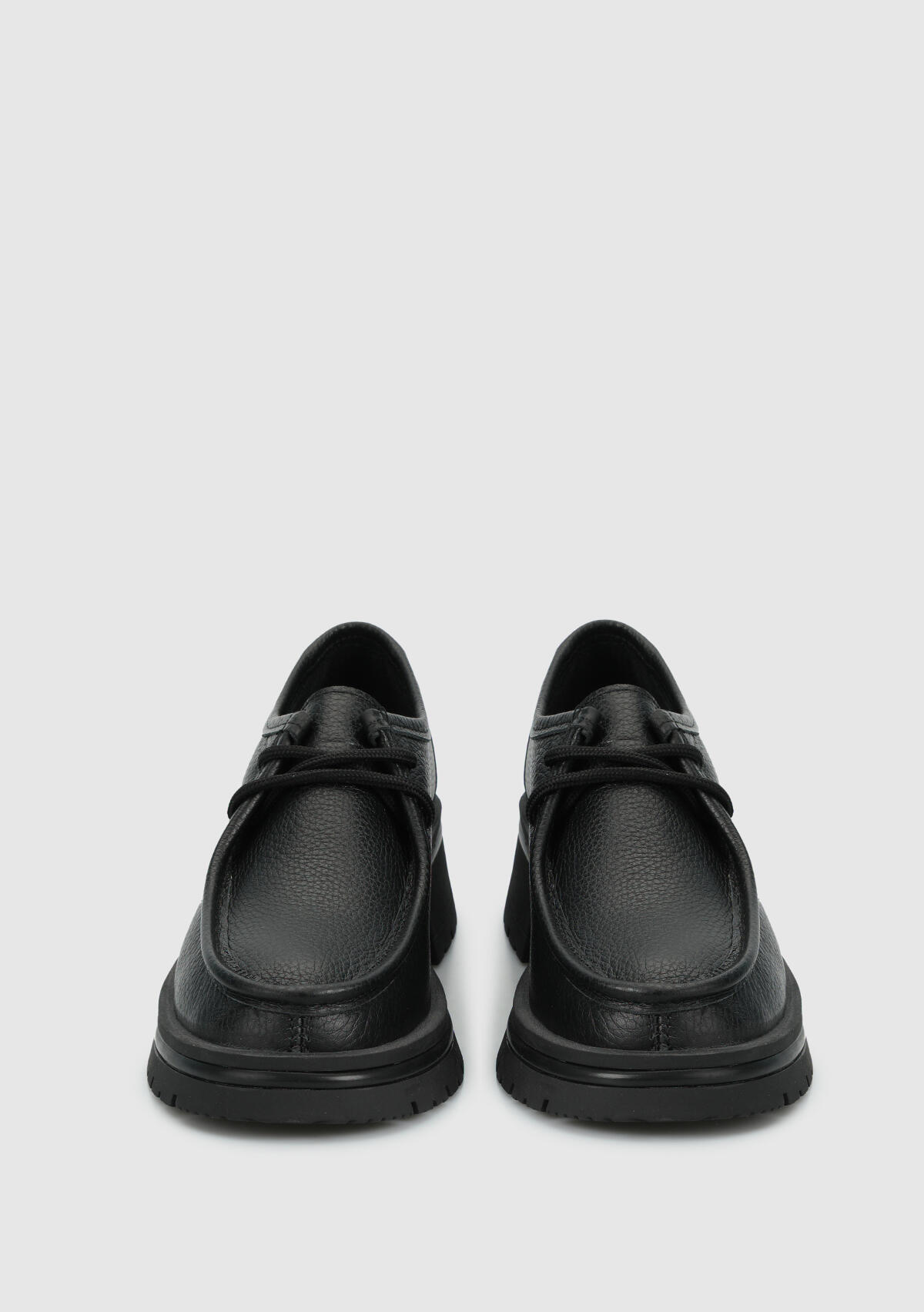 Siyah Deri Kadın Ayakkabı