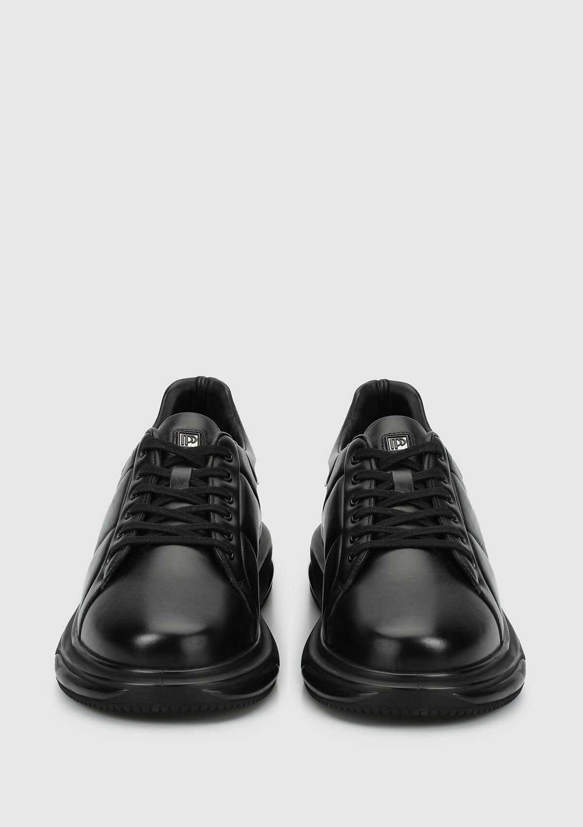 Siyah Deri Erkek Sneaker
