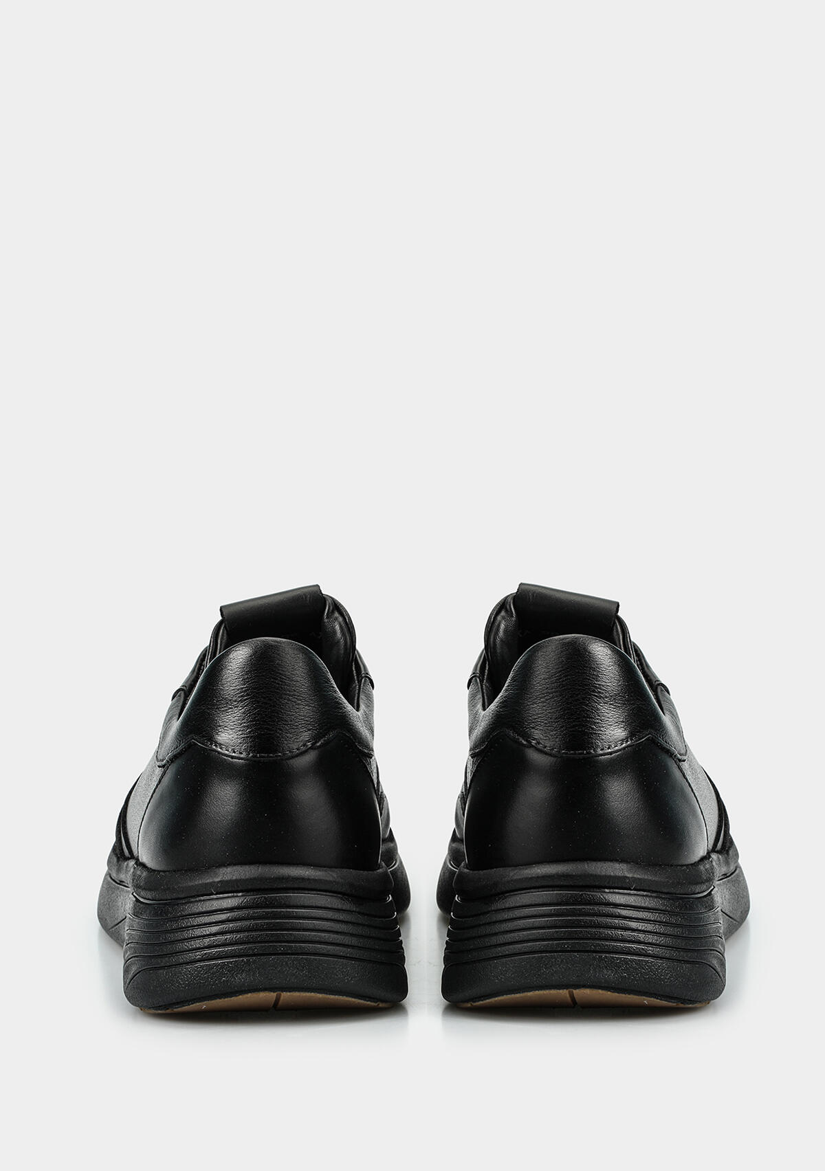 Siyah Deri Erkek Sneaker