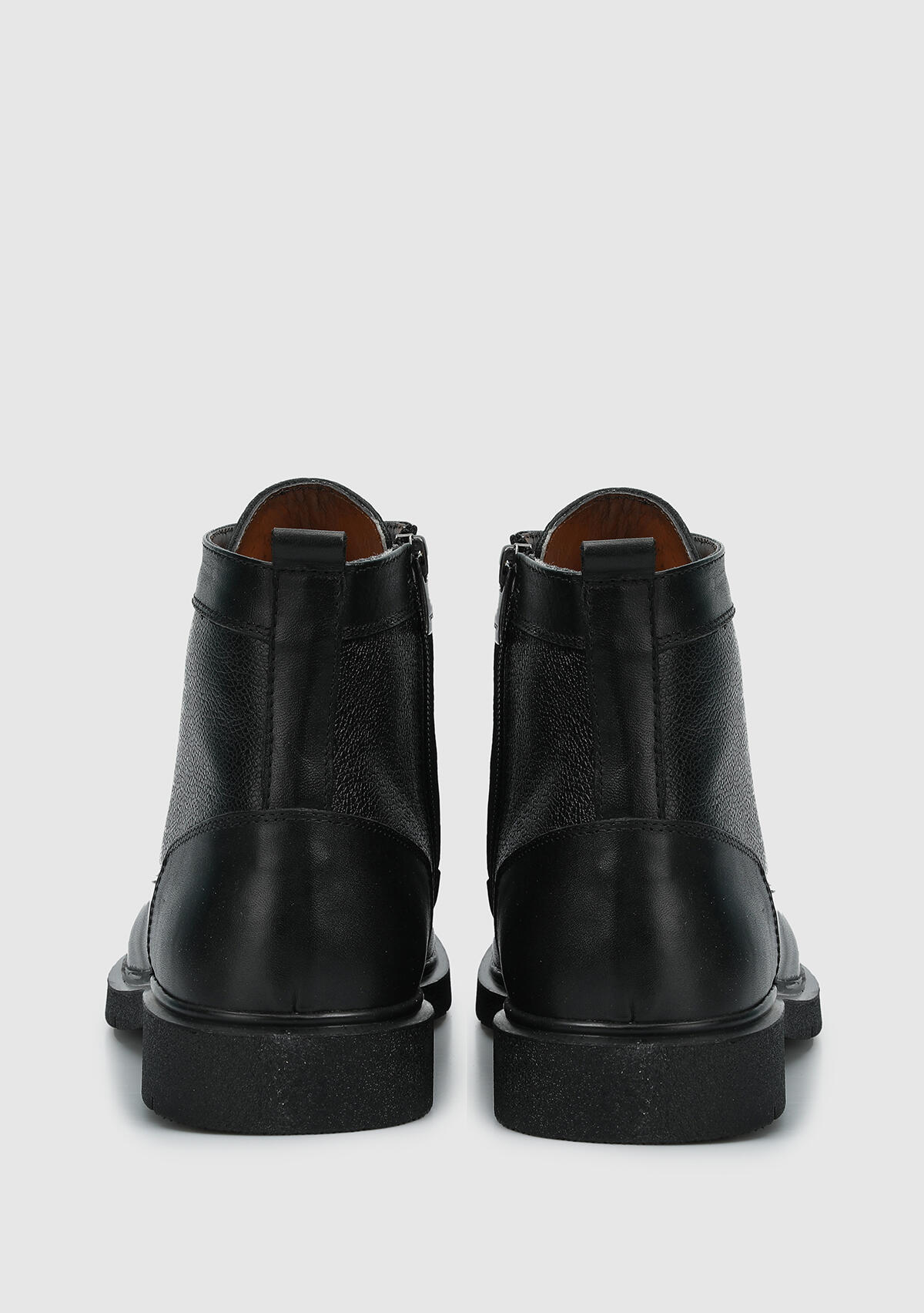 Siyah Deri Erkek Bot