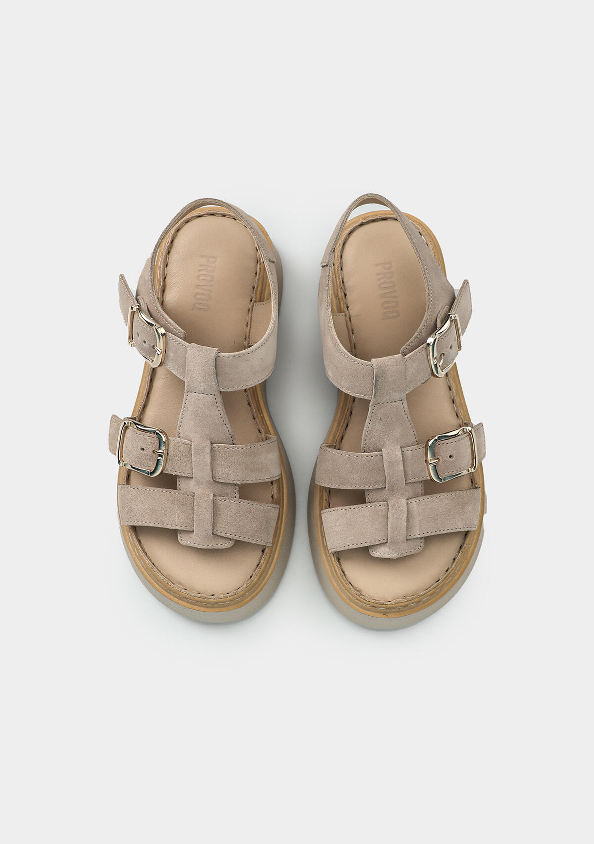 Kum Deri Kadın Düz Sandalet