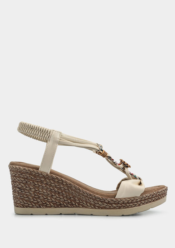 Ekru Kadın Topuklu Sandalet