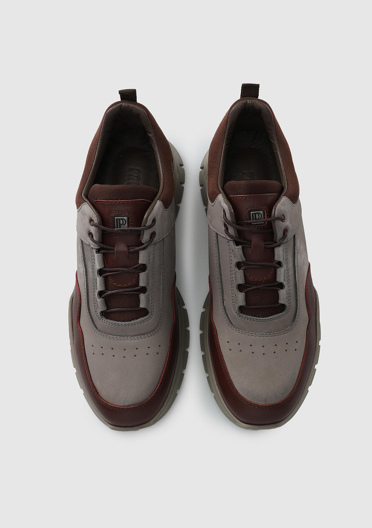 Gri Deri Erkek Sneaker