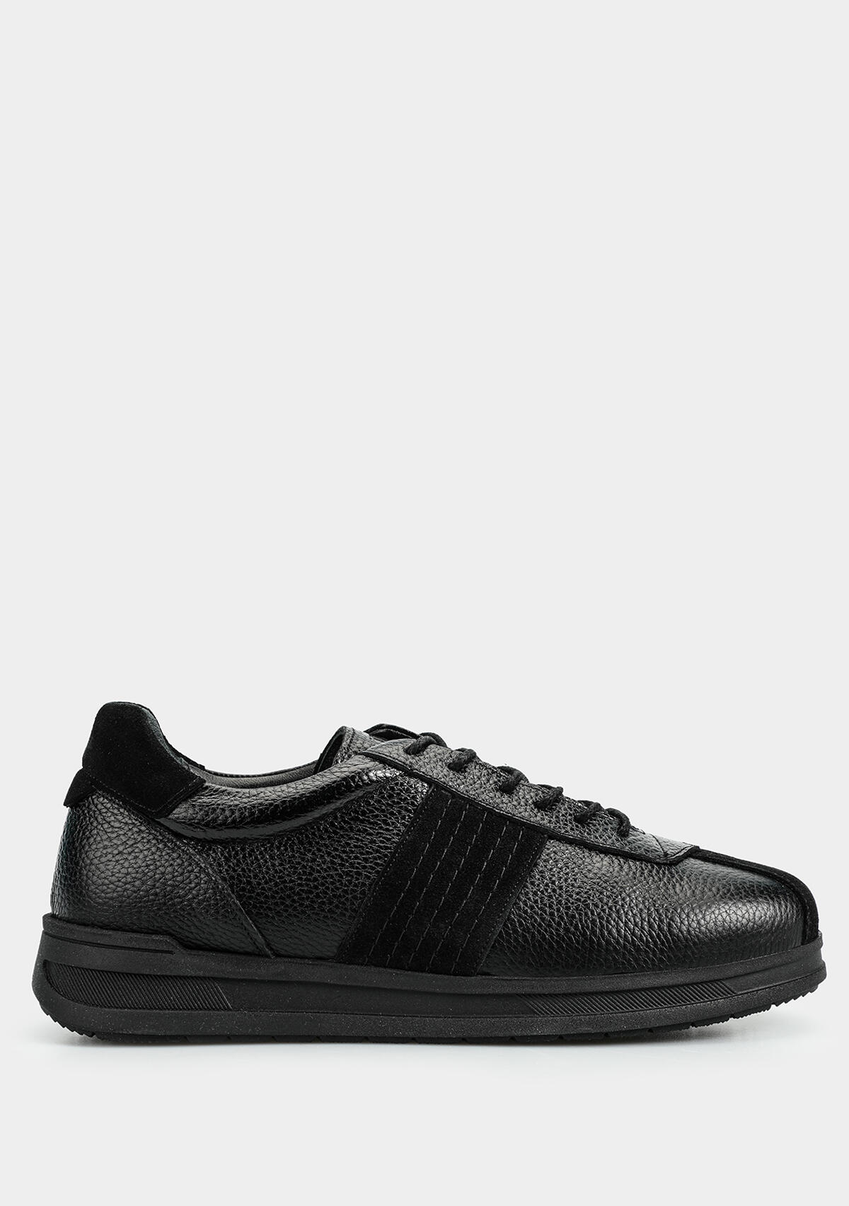 Siyah Deri Kadın Sneaker