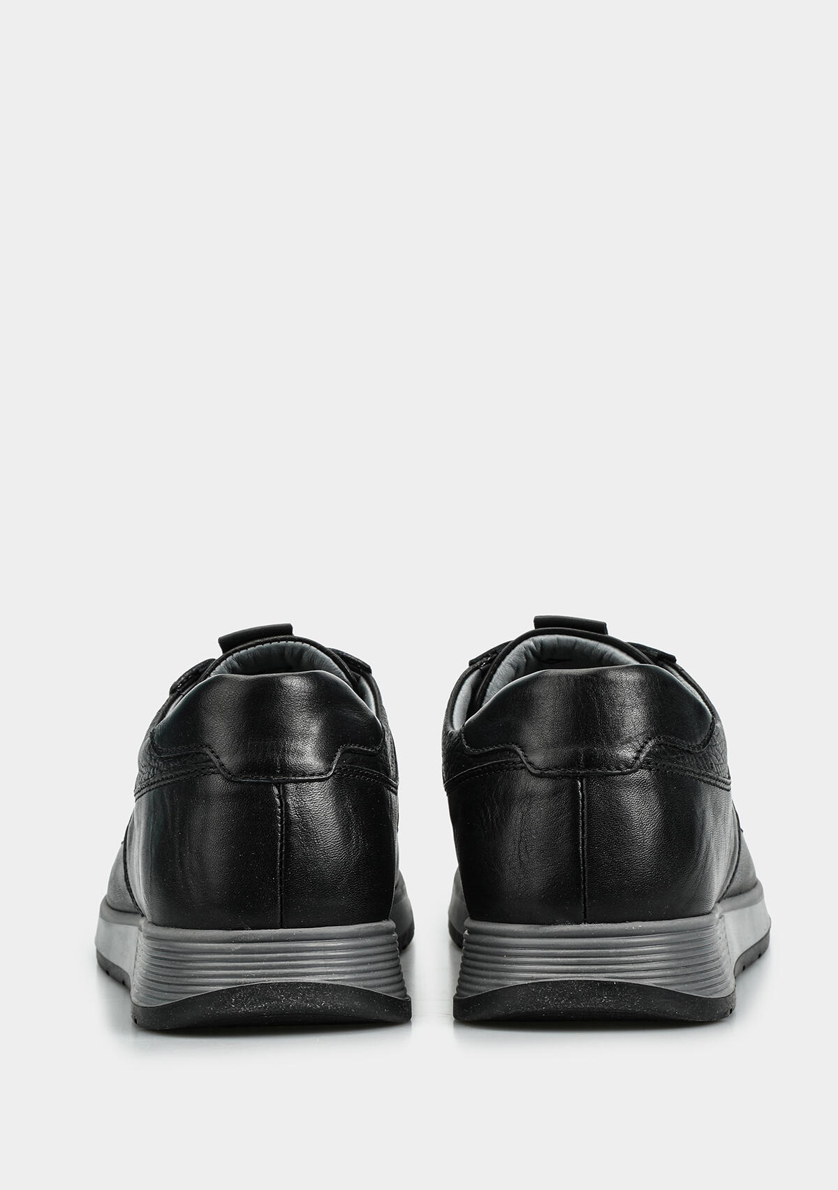 Siyah Deri Erkek Sneaker