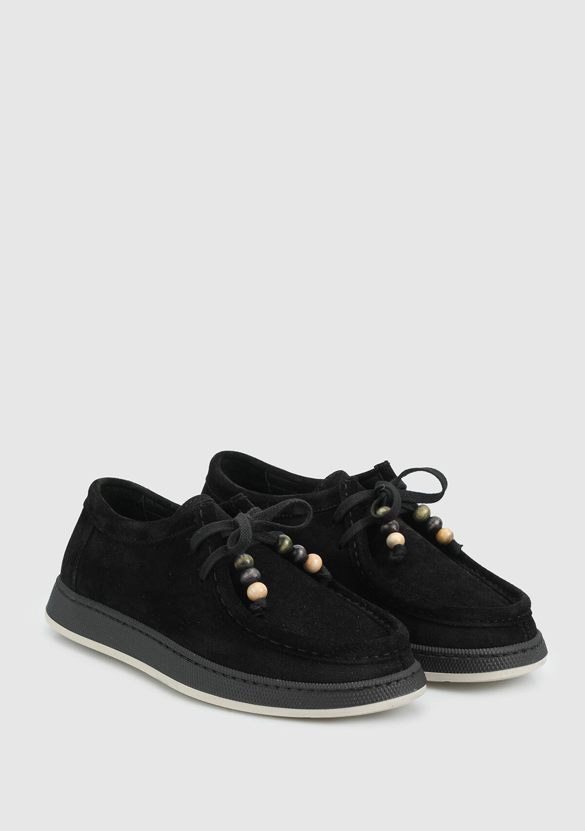 Siyah Deri Kadın Ayakkabı