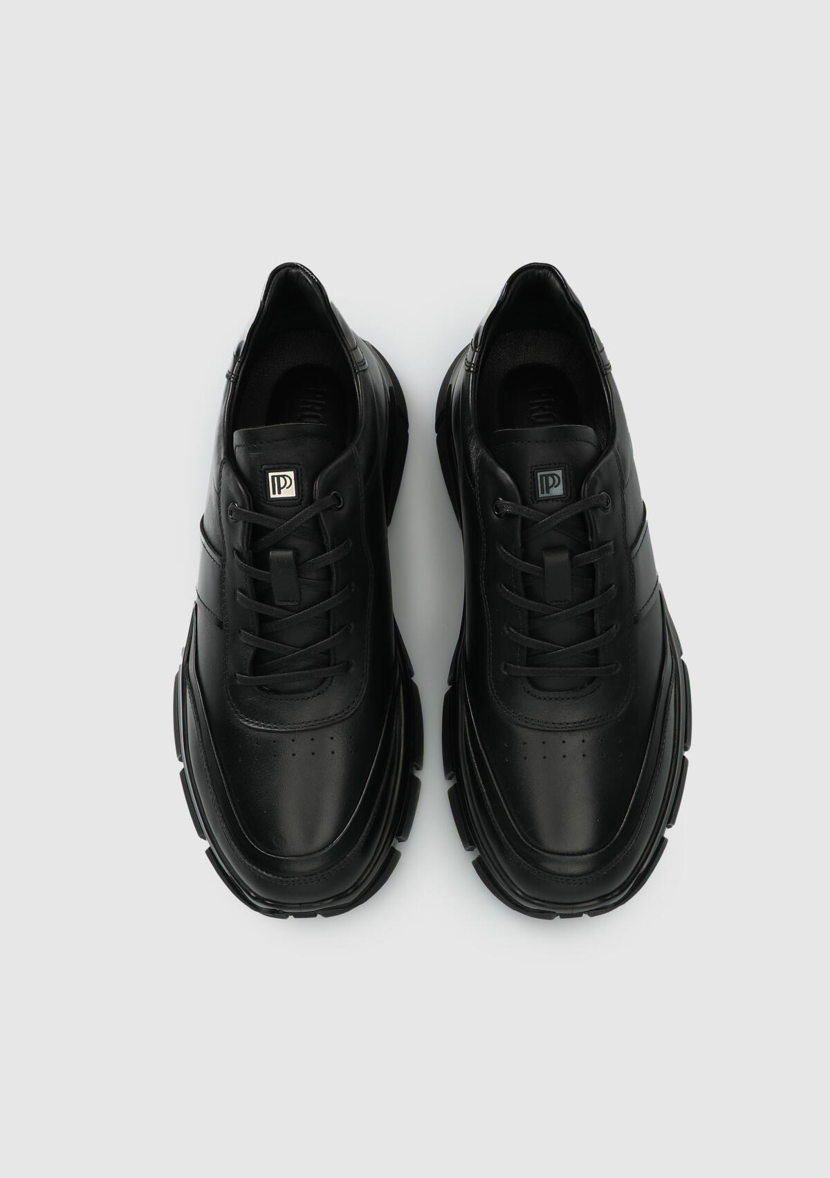 Siyah Deri Erkek Sneaker