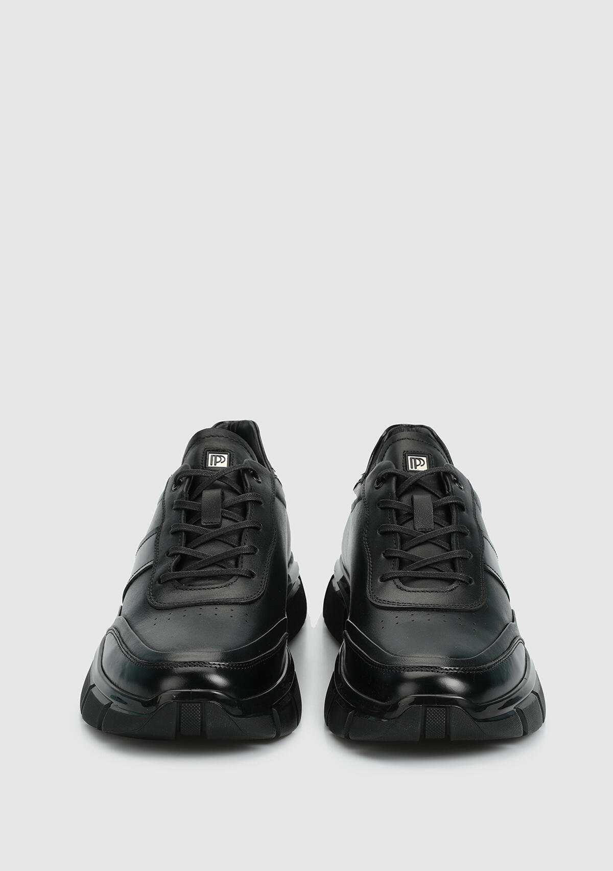 Siyah Deri Erkek Sneaker
