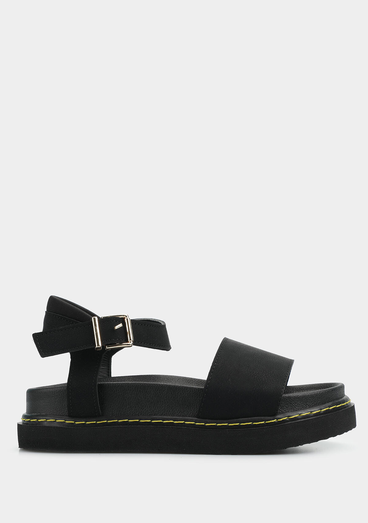 Siyah Kadın Düz Sandalet