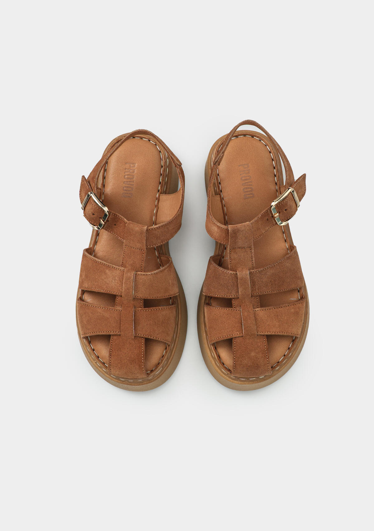 Taba Deri Kadın Düz Sandalet