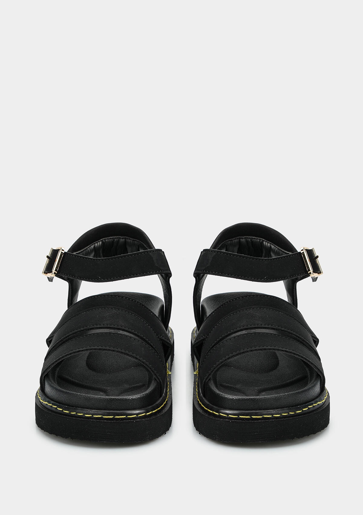 Siyah Kadın Düz Sandalet