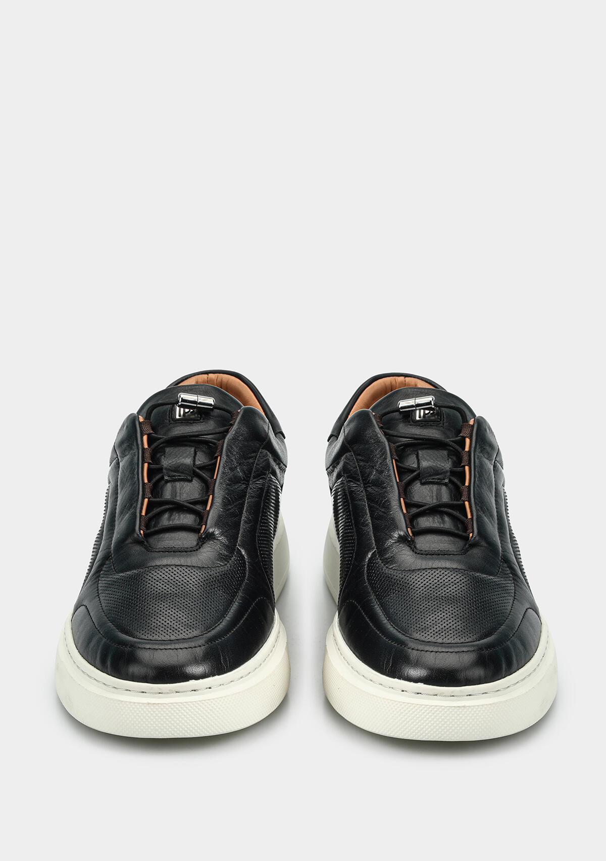 Siyah Deri Erkek Sneaker