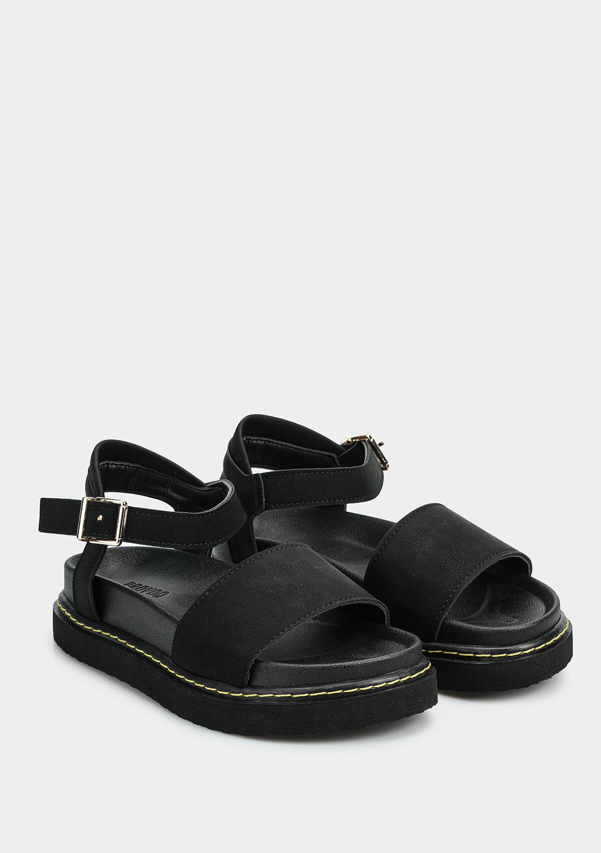 Siyah Kadın Düz Sandalet